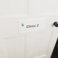 Clinic door sign