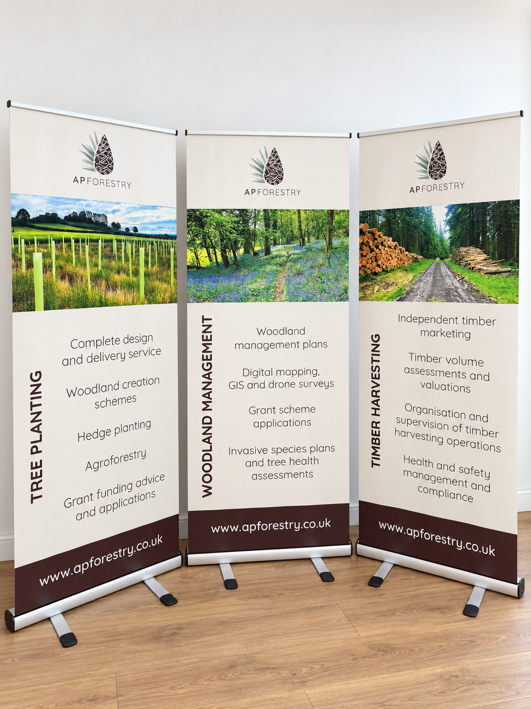 APFORESTRY Woodland Services_heritage_rolller banners Display