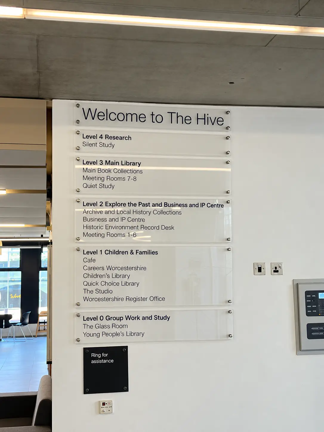 The Hive_Public_Interior Wayfinding_Acrylic Wayfinding