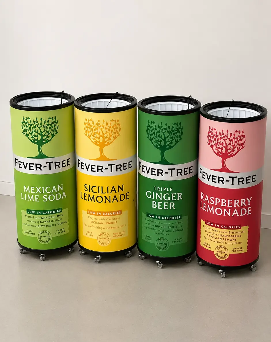 Tin and glass_Events_Fever tree fridges_ wrap fridge1