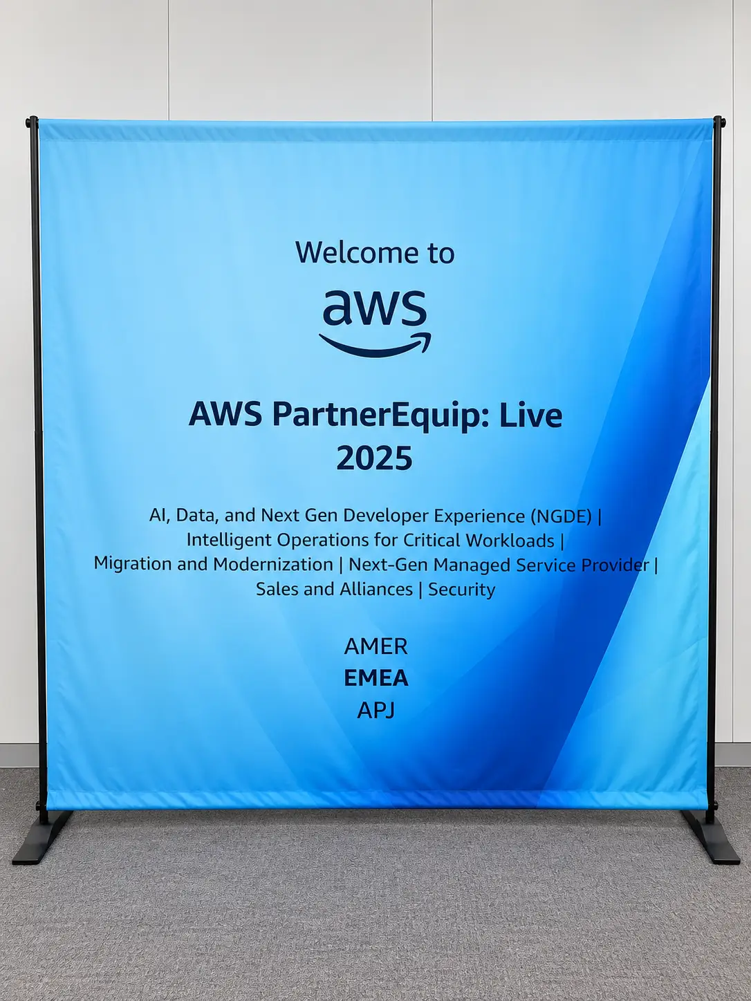 AWS PartnerEquip 2025 Event Backdrop